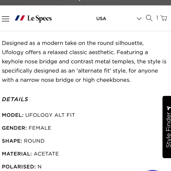 Le Specs Ufology Alt Fit in Gold Quartz - Picture 10 of 11